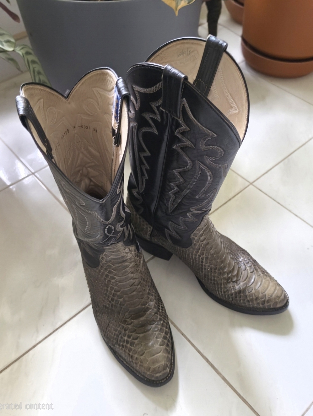 Vintage Panhandle Slim Exotic Snakeskin Leather Western Cowboy Boots